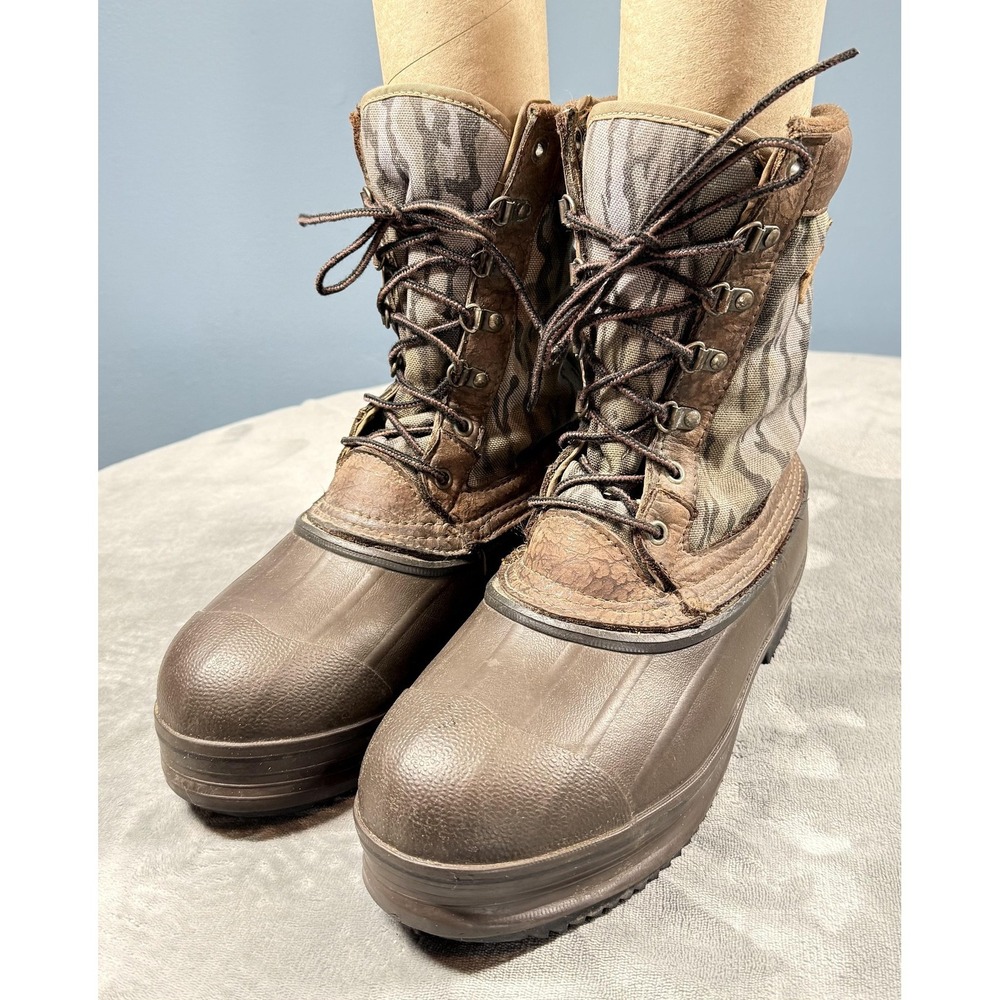 Vintage Red Ball Boundary Boots Mens Size 9 Brown Camo Waterproof Snow Insulated